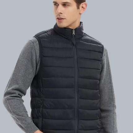 Men' Sleeveless Vest Jackets Winter Fashion Male Cotton-Padded Vest Coats Men Stand Collar Warm Waistcoats Clothing