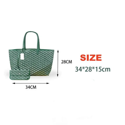 Borsa tote da donna in vera pelle da 34 cm, borsa alla moda, set da 2 pezzi con mini portafoglio in pelle abbinato per lo shopping quotidiano