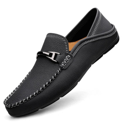 Mocassini in vera pelle Moda uomo Design Mocassino Slip on Soft Flats All-match Scarpe casual Calzature da barca fatte a mano per uomo adulto