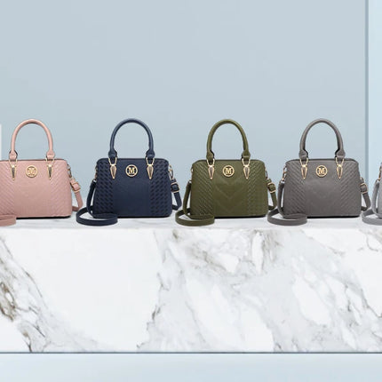 Borsa da donna Miss Lulu, borsa con manico medio modello litchi, borsa a tracolla elegante in maglia di alta qualità