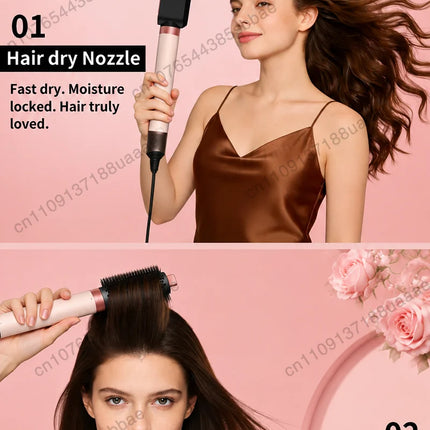 6-in-1 multifunction hair dryer, 110,000 RPM high-speed hair care ionic hair dryer quick drying, automatic curling styling tool