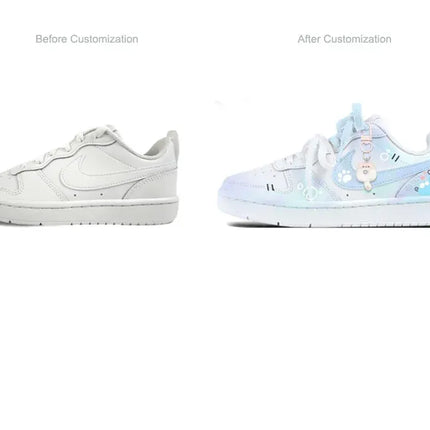 Custom Sneakers Nike Court Borough  Twin Sweet Dreams  Niche Preppy Style  Cute & Sweet Women's Skateboarding Sneakers