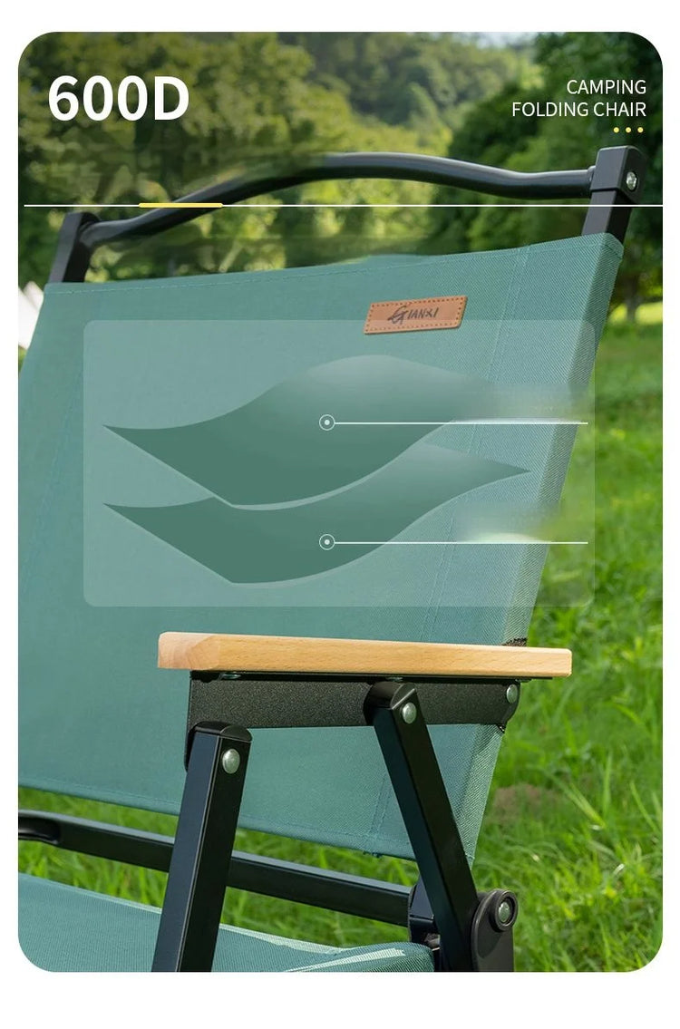 GIANXI Sedia pieghevole verde da campeggio estiva all'aperto Telaio in alluminio nero Sedia da pesca ultraleggera portatile Sedia da spiaggia per barbecue