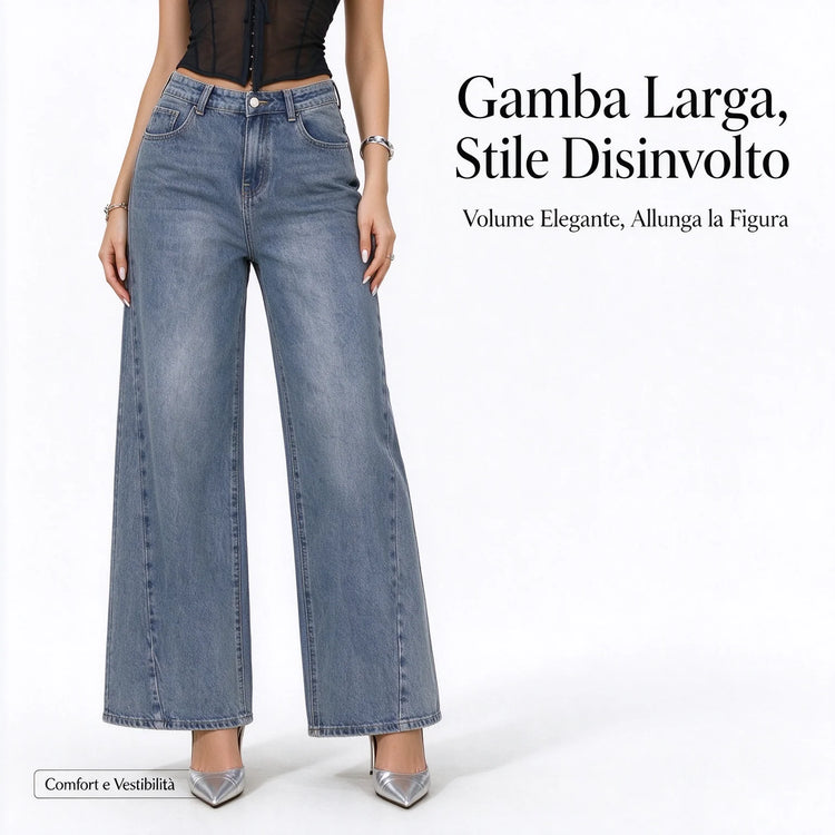 Women's Low Waist Wide Leg Jeans, Grey Blue Washed Denim, Stretchy, Casual Fashion Wide Leg Pants for Female,Yw-1918