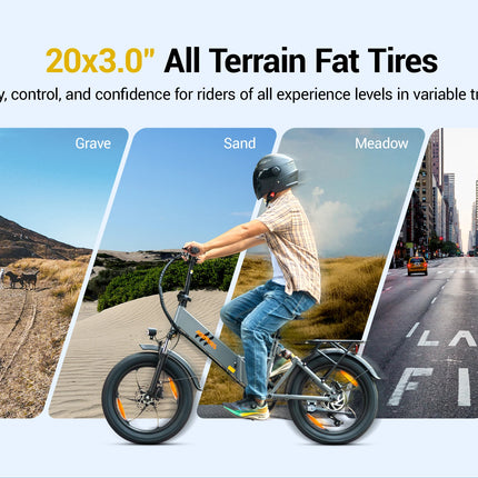 Bicicletta Elettrica Pieghevole HillMiles Mile2 per Adulti, Motore 250W, Batteria 36V13AH, Bici Elettrica da Città per Pendolari, Pneumatici Fat da 20 Pollici