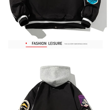 Winter Varsity Jacket Men Women Letter Badge American Baseball Jacket Street Fashion Hip Hop Coat Youth Couple Clothes Blue Red