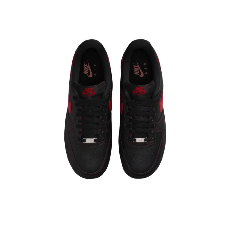 Nike Air Force 1 Breathable Low top Skateboard Shoes Men's Black Red HQ2037-005