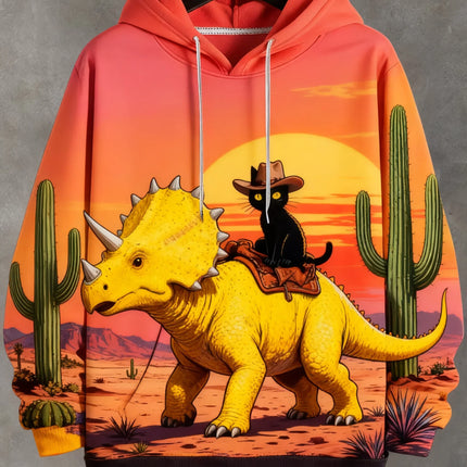 2026 Funny Dinosaur Cat Solider 3d Print Hoodies Men Women Fashion Oversized Hoodie Sweatshirt Animal Coat Sweats Mens Clothing