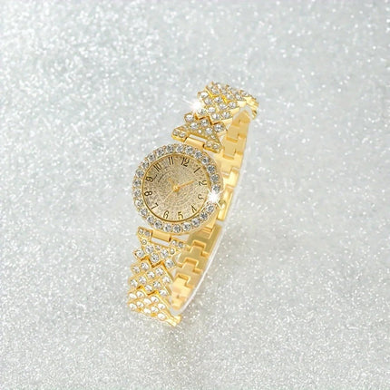 2 pezzi e 1 pezzo elegante orologio in cristallo orologio al quarzo con cinturino in cristallo pieno di lusso semplice alla moda in acciaio inossidabile platinumshop