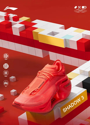 Li-Ning Unisex SHADOW 3 Running Shoes BOOM JIANG Cushion Comfort Sports Shoes LiNing Wearable Anti-Slippery Sneakers ARRV001 PlatiNum