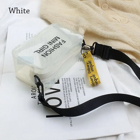Borsa a Tracolla Trasparente con Effetto Laser per Donne, Mini Borsa Messenger alla Moda in PVC Colorato, Piccola Borsa Tote