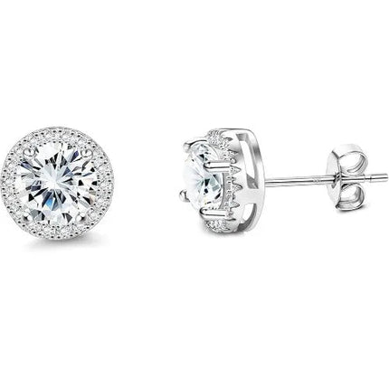Drperfect Orecchini in argento con zirconi cubici per donna Uomo Orecchini a bottone delicati ipoallergenici placcati in oro 14 carati platinumshop