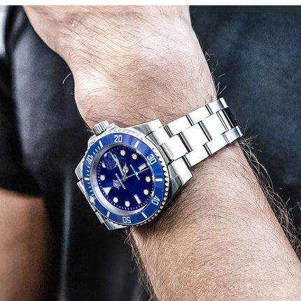 ADDIESDIVE Men's Classic Watch with Ceramic Bezel 200m Water Resistant Casual Quartz Watch BGW9 Blue Luminous Gift Watch MY-H3-2