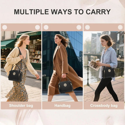 Borsa da donna multifunzionale elegante Kono realizzata in pelle PU, tracolla regolabile, scomparti multipli, può essere utilizzata come borsa a mano e borsa a tracolla