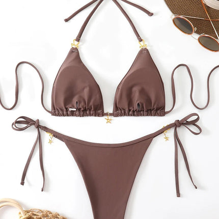 Micro Bikini Triangolare Sexy 2026, Costume da Bagno da Donna, Abbigliamento da Spiaggia, Set Bikini a Due Pezzi con Perizoma Estivo platinumshop