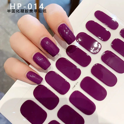 Semi Cured Wraps Fast Gel Nail Sticker Soild Nail Gel Wraps Adhesive Full Cover Gel Nail Decal UV Lamp Cured Manicure Decoration2028
