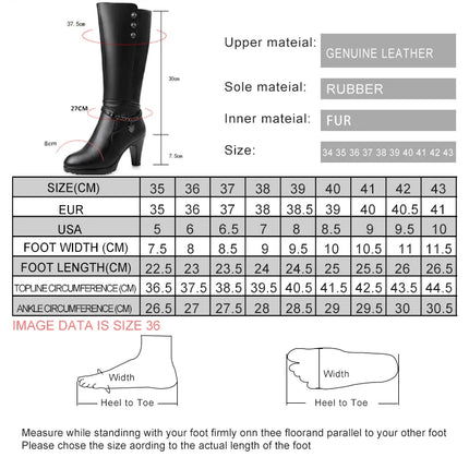 AIYUQI Female Winter Shoes Woman Boots High-Heeled Genuine Leather Motorcycle Boots Thick Wool Warm Winter Boots Riding Boot