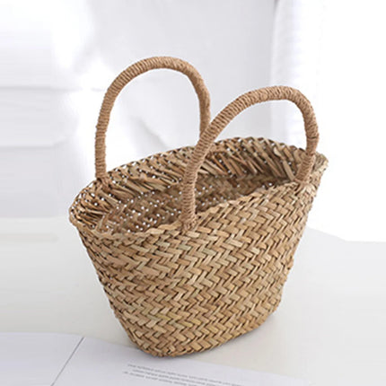Handmade Woven Rattan Bag Mini Bohemian Basket Bags for Women Travel Straw Beach Bag Designer Woven Bags Bucket Bag