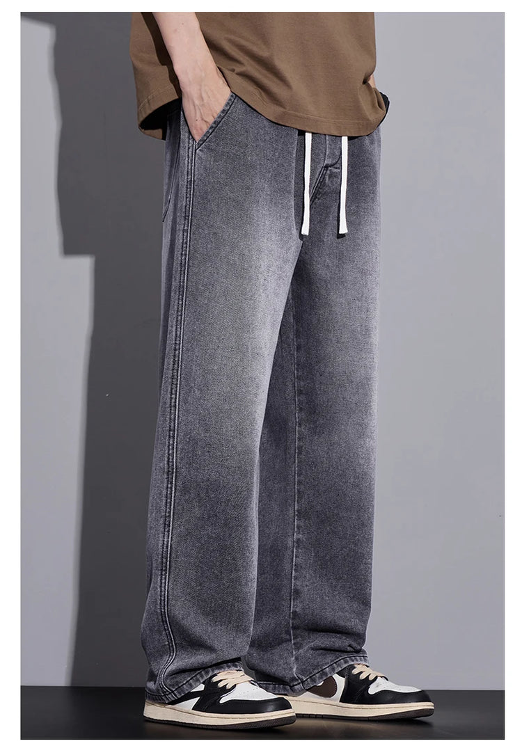 Abbigliamento da uomo Pantaloni a gamba larga Jeans larghi Streetwear Pantaloni in denim moda dritti