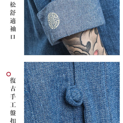 Camicia stile giapponese Kimono Haori Samurai Vestaglie Abito Cinese Hanfu Cardigan Giacche Retro Top Moda Cappotti di jeans Camicetta casual
