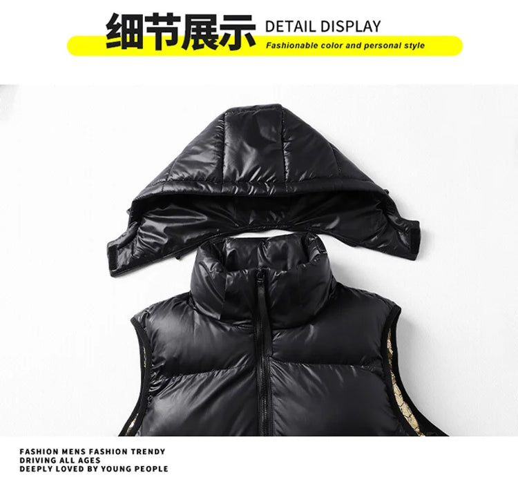 brand Men Vest down waistcoat winter sleeveless jacket men's lightweight waistcoat thick Sleeveless warm Waistcoat Man