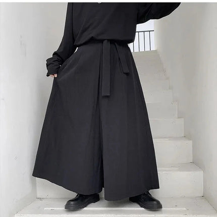 Pantaloni Hakama Samurai Giapponesi, Pantaloni Casual Oversize da Uomo Stile Harajuku, Pantaloni Cinesi Hanfu Tang, Uniformi da Kendo Maschili