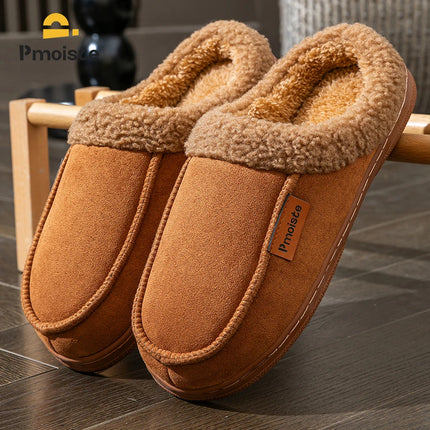 Winter Warm Men's Slippers TPR Sole Memory Foam Pad Antiskid Soft Comfortable Flat Bottom Men's Indoor Shoes