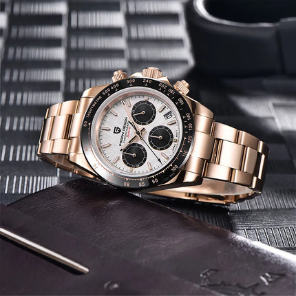 PAGANI DESIGN V2 Orologio da uomo al quarzo con movimento VK63, vetro zaffiro, acciaio inossidabile, impermeabile fino a 100 m, orologio sportivo da uomo PD1644
