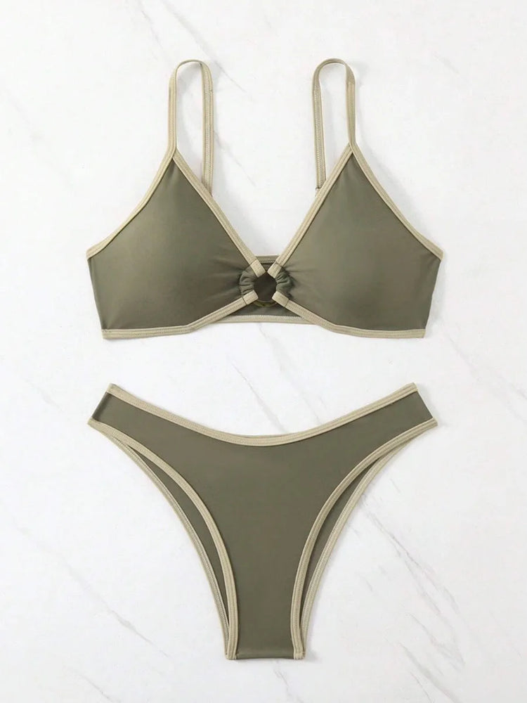Micro Bikini Halter da Donna 2026 - Costume da Bagno Sexy Brasiliano con Perizoma - Set Bikini Blu da Spiaggia Femminile