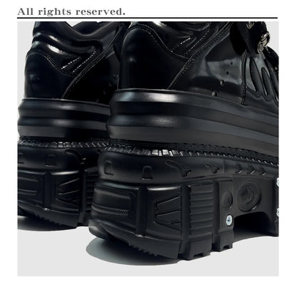 2025 Flame Babes Punk Wind Tank Muffin Women's Super High Heel Y2K Tide Match Handmade Platform Sneakers Shoes 12cm