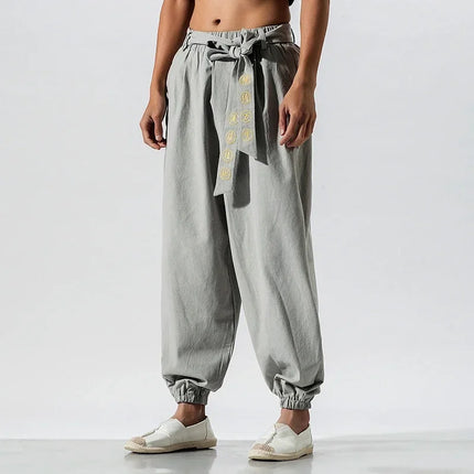 Pantaloni Kimono giapponesi ricamati pantaloni larghi Harajuku Casual da uomo 2023 abbigliamento tradizionale asiatico costume stile Yukata Harem