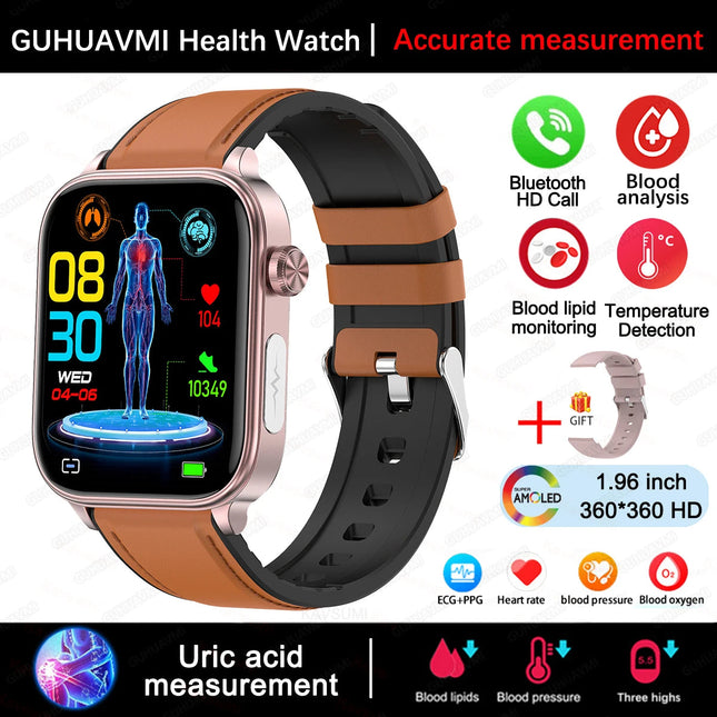 Nuovo 2025 Smartwatch per XIAOM1 con ECG+PPG, Monitoraggio Grasso Sanguigno e Acido Urico, Frequenza Cardiaca, Pressione Sanguigna, Chiamate Bluetooth per Uomini e Donne platinumshop