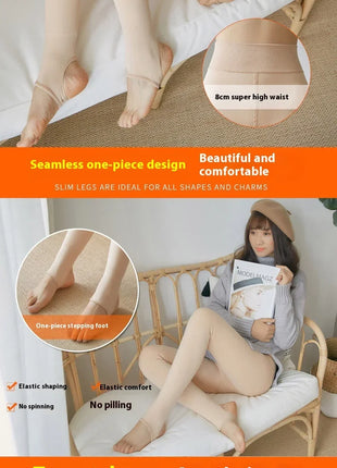 Leggings termici da donna Panty in pile Collant da donna Calze Collant Donna Inverno Falso Traslucido Caldo Collant sexy Inverno
