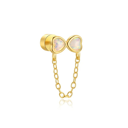 CANNER 1PC 925 Sterling Silver Exquisite Crown Opal Piercing Earring for Women Ear Studs Cartilage Earring Body Jewelry Gift PlatiNum