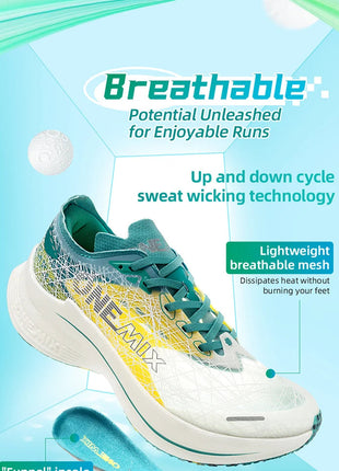 ONEMIX Scarpe da corsa con piastra in carbonio per uomo Assorbimento degli urti Scarpe sportive ultraleggere Rimbalzo Scarpe da ginnastica da maratona per donna all'aperto PlatiNum