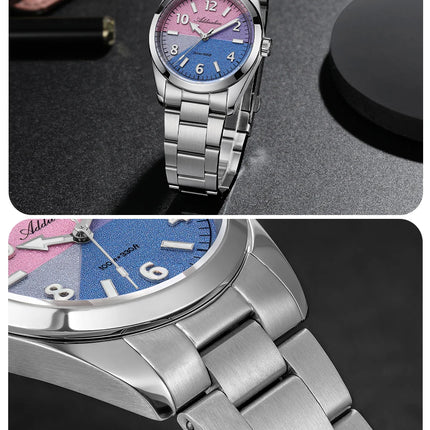 ADDIESDIVE Watch Men 2026 New 36mm Quartz Wristwatch AD2555 Sapphire 100m Waterproof BGW9 Luminous 316L Stainless Steel Watches