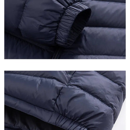 90 White Duck Down Men's Light and Warm Down Jacket with a Stand-Up Collar, Fashionable and Versatile Autumn and Winter Coat