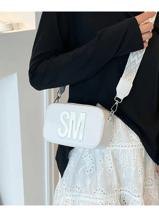 Cross-Border Style Camera Bag Fashionable Retro Women's Shoulder Slant Bag Small Square Bag Street Trend PU Material PlatiNum