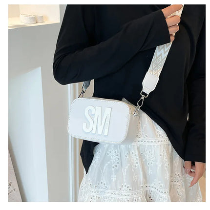 Cross-Border Style Camera Bag Fashionable Retro Women's Shoulder Slant Bag Small Square Bag Street Trend PU Material PlatiNum