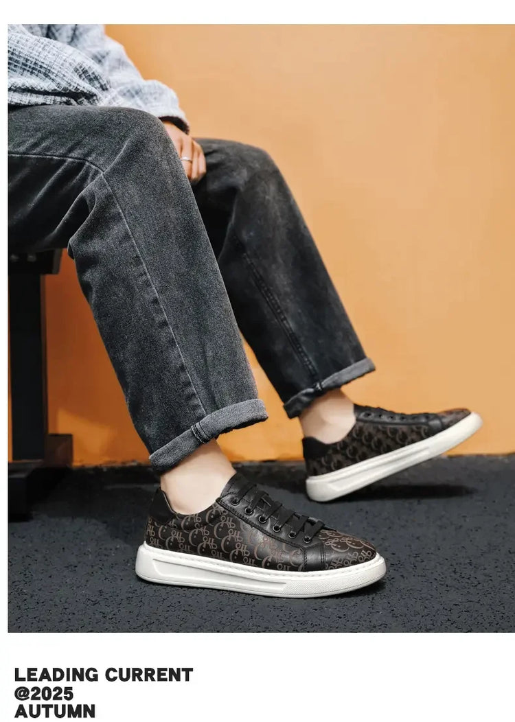 2026 Sneakers Casual Mens Designer Easy Matching Luxury Board Shoes Fashion Split Leather Flat Platform Gym Shoes