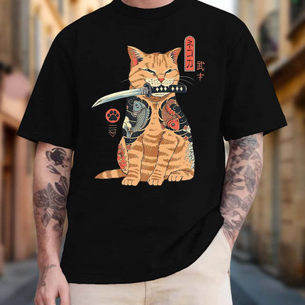 Men's summer short-sleeved printed t-shirt, unisex style, suitable for house parties as a gift