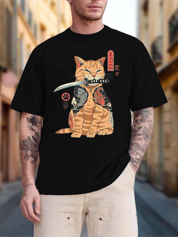 T-shirt estiva da uomo a maniche corte con motivo stampato, stile unisex, adatta per feste in casa come regalo