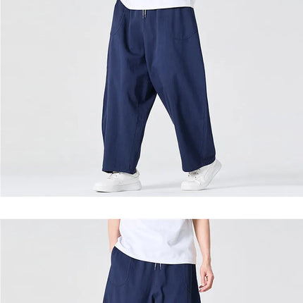 Pantaloni a Gamba Larga da Uomo, Stile Casual Harajuku, Comodi Joggers in Cotone, Pantaloni Cargo Tinta Unita, Abbigliamento Streetwear