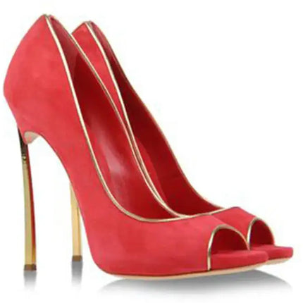 Nuove donne di estate pompe superficiale peep-toe tacchi alti scarpe da donna donna metallo stiletto punta a punta scarpe da donna Zapatos De Mujer platinumshop