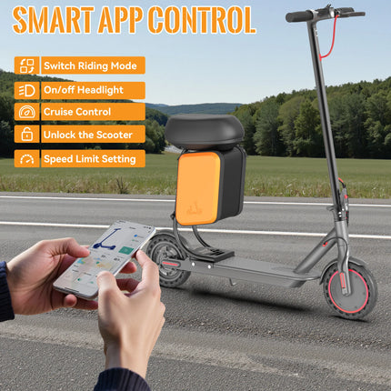 Monopattino Elettrico Pieghevole per Adulti con Sedile e Borsa Portaoggetti, 350W 36V 5.2Ah, 30 km/h, 25 km di Autonomia, Controllo APP, E-Scooter per Pendolari - Disponibile in Magazzino UE