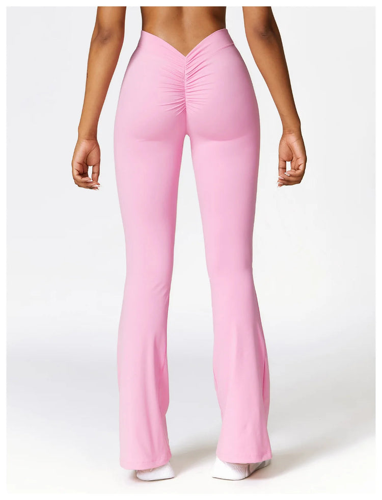 High Waist Flare Leggings Yoga Pants Women Wide Leg Pants Women Gym Workout Fitness Sports Flared Pants Latin Dance Trousers PlatiNum