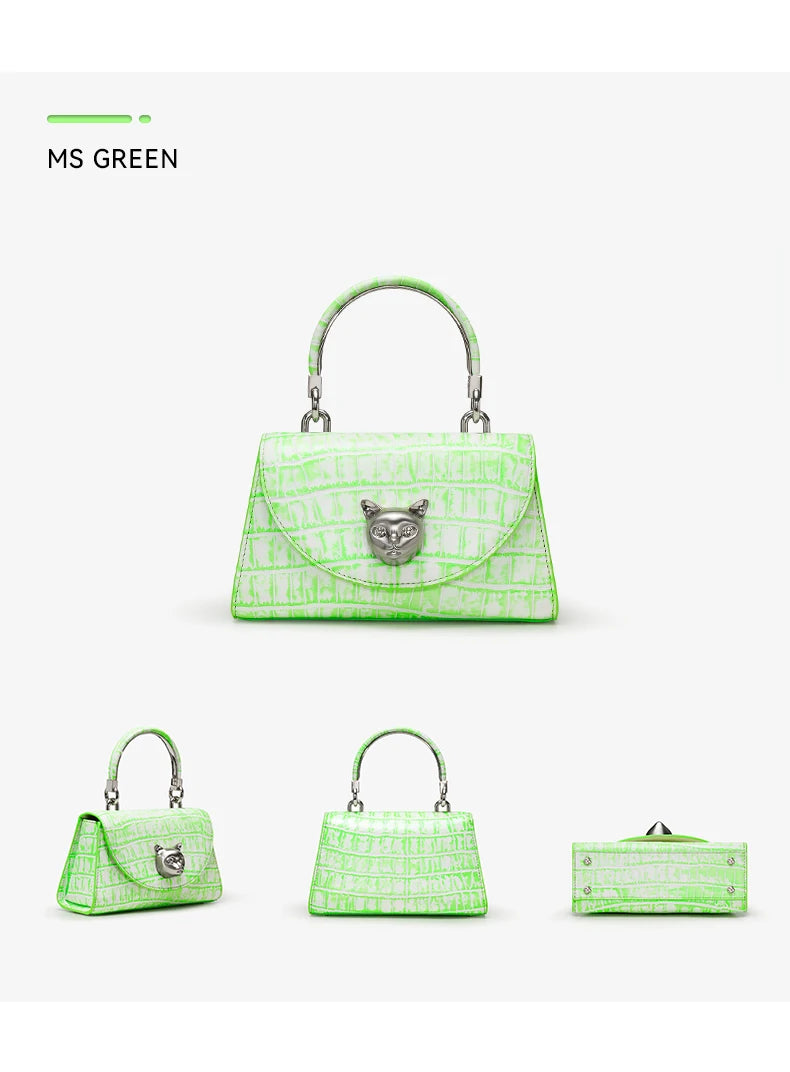 BAFELLI 2025 NUOVA BORSA DA DONNA DESIGNER ORIGINALE MARCA DI LUSSO CAT CASUAL STYLE TREND BORSA BORSA IN PELLE CROCODILE