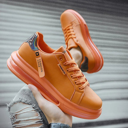 Men's Platform Sneakers Solid Design Sports Running Tennis Sneakers Lace Up Walking Trainers Shoes Casual Outdoor Shoes 39-44