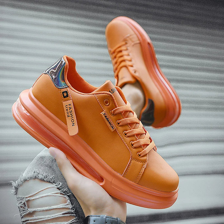 Men's Platform Sneakers Solid Design Sports Running Tennis Sneakers Lace Up Walking Trainers Shoes Casual Outdoor Shoes 39-44