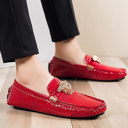 Stazione europea Slip-On Lazy Beanie Shoes Modello coccodrillo da uomo Scarpe da uomo 36 Taglia piccola 48 Nuove scarpe casual in pelle da uomo di grandi dimensioni